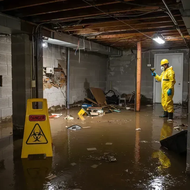 Flooded Basement Electrical Hazard in North Pekin, IL Property