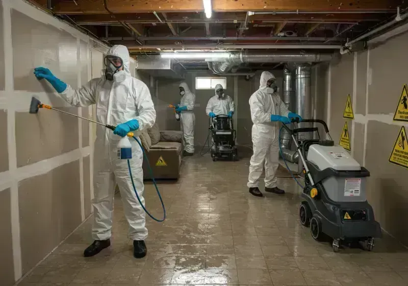 Basement Moisture Removal and Structural Drying process in North Pekin, IL